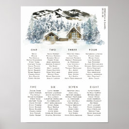 Rustische Winter Berg Bruiloft Tafelindeling Poster