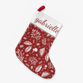 Rustische winter botanisch met naam Holiday Kleine Kerstsok (Voorkant (Hangend))