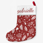 Rustische winter botanisch met naam Holiday Kleine Kerstsok (Achterkant)