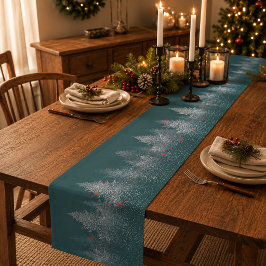 Rustische Winter Kerstbomen Tafel Runner Lange Tafelloper
