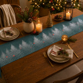 Rustische Winter Kerstbomen Tafel Runner Lange Tafelloper