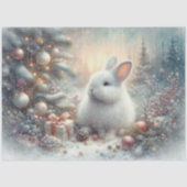 Rustische Winter Konijn Kerstmis Bos Decoupage Tissuepapier (Voorkant)