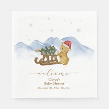 Rustische Winter Sleigh Beer Baby Shower Welkom