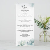 Rustische Winterdennenboom Kerst Huwelijksdiner Menu (Staand voorkant)