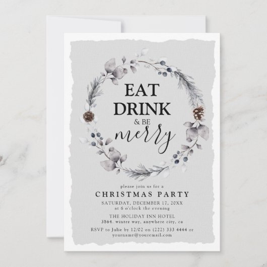 Rustische Winterfeest met kerstfeest Kaart (Voorkant)