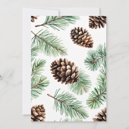 Rustische winterfeilage Pine cone Wedding Kaart (Achterkant)