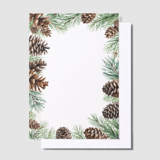 Rustische winterfeilage Pine cone Wedding Vellum Uitnodigingen (Offset)
