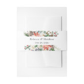 Rustische winterFloral Berries Pine Cone Wedding Uitnodigingen Wikkel (Voorkant Voorbeeld)