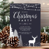 Rustische Winterherten Bos Blauw Kerstfeest Kaart