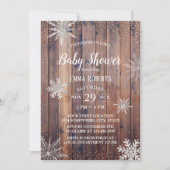 Rustische wintersnowflakes Barn Wood Baby shower Kaart (Voorkant)