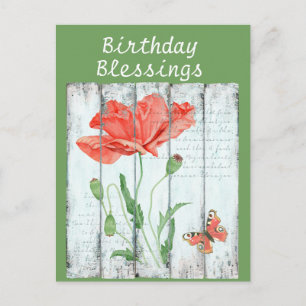 Rustische witte hek Floral Inspirerend Birthday Briefkaart