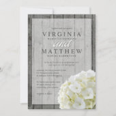 RUSTISCHE WITTE HYDRANGEAS WEDDING INVITATIE KAART (Voorkant)