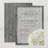 RUSTISCHE WITTE HYDRANGEAS WEDDING INVITATIE KAART (Voorkant / Achterkant)