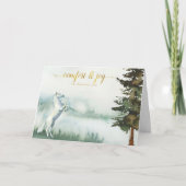 Rustische witte kerst feestdagen kaart (Voorkant)