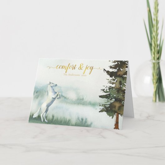 Rustische witte kerst feestdagen kaart (Voorkant)