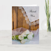 Rustische witte Tulps Land Barn Weddenschap Dank j Bedankkaart (Voorkant)