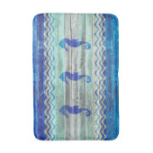 Rustische zeemacht blauw kustzeepaardzeepaardje badmat (Voorkant Verticaal)