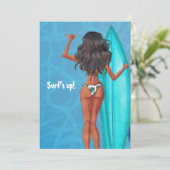 Rustische zomer surf strand vakantie vrijgezellenf kaart (Staand voorkant)