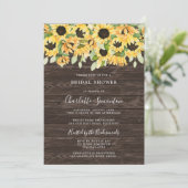 Rustische zonnebloem en Vrijgezellenfeest uit Grie Kaart (Staand voorkant)