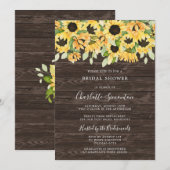 Rustische zonnebloem en Vrijgezellenfeest uit Grie Kaart (Voorkant / Achterkant)