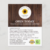 Rustische zonnebloem, tuincentrum, tuinbouwkundige flyer (Voorkant)