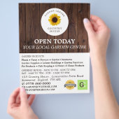 Rustische zonnebloem, tuincentrum, tuinbouwkundige flyer (Hand)