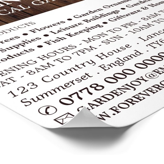 Rustische zonnebloem, tuincentrum, tuinbouwkundige poster (Hoek)