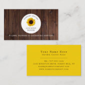 Rustische zonnebloem, tuincentrum, tuinbouwkundige visitekaartje (Voorkant / Achterkant)