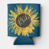 Rustische zonnebloembride blikjeskoeler (Voorkant)