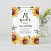 Rustische Zonnebloemen 70e verjaardag Kaart (Staand voorkant)