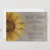 Rustische zonnebloemen Bridal Shower Invitations Kaart (Voorkant)