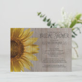 Rustische zonnebloemen Bridal Shower Invitations Kaart (Staand voorkant)
