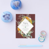 Rustische zonnebloemen Eucalyptus Greenery Wedding Flyer (Enkel)