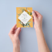 Rustische zonnebloemen Eucalyptus Greenery Wedding Flyer (Hand)