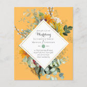 Rustische zonnebloemen Eucalyptus Greenery Wedding Flyer (Voorkant)