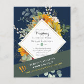 Rustische zonnebloemen Eucalyptus Greenery Wedding Flyer (Voorkant)