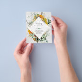 Rustische zonnebloemen Eucalyptus Greenery Wedding Flyer (Hand)