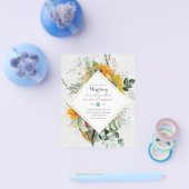 Rustische zonnebloemen Eucalyptus Greenery Wedding Flyer (Enkel)