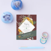 Rustische zonnebloemen Eucalyptus Greenery Wedding Flyer (Enkel)