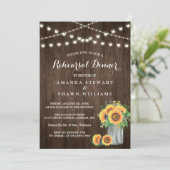 Rustische zonnebloemen, snaarlicht, repetitief ete kaart (Staand voorkant)