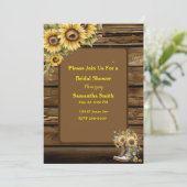  Rustische zonnebloemen Vrijgezellenfeest Kaart (Staand voorkant)
