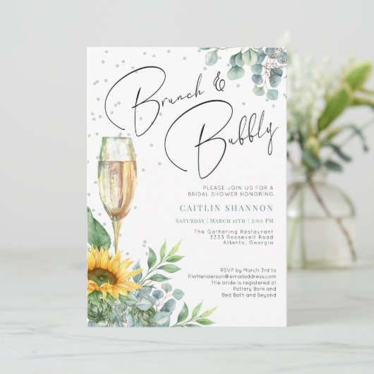 Rustische zonnebloempauw en bubbel Vrijgezellenfee Kaart (Staand voorkant)