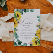 Rustische zonnebloempauw en bubbel Vrijgezellenfee Kaart