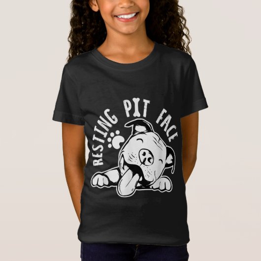 Rustkuil gezicht grappige hond, Pitbull meme kledi T-shirt (Voorkant)