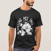 Rustkuil gezicht grappige hond, Pitbull meme kledi T-shirt (Voorkant)