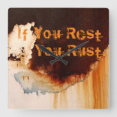 rustkunst — uniek vierkante klok (Voorkant)