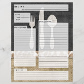 Rustlic country Burlap Recipe Insert (Achterkant)
