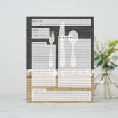 Rustlic country Burlap Recipe Insert (Staand voorkant)