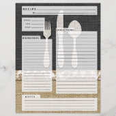 Rustlic country Burlap Recipe Insert (Voorkant)