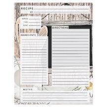 Rustlic country Burlap Recipe Insert